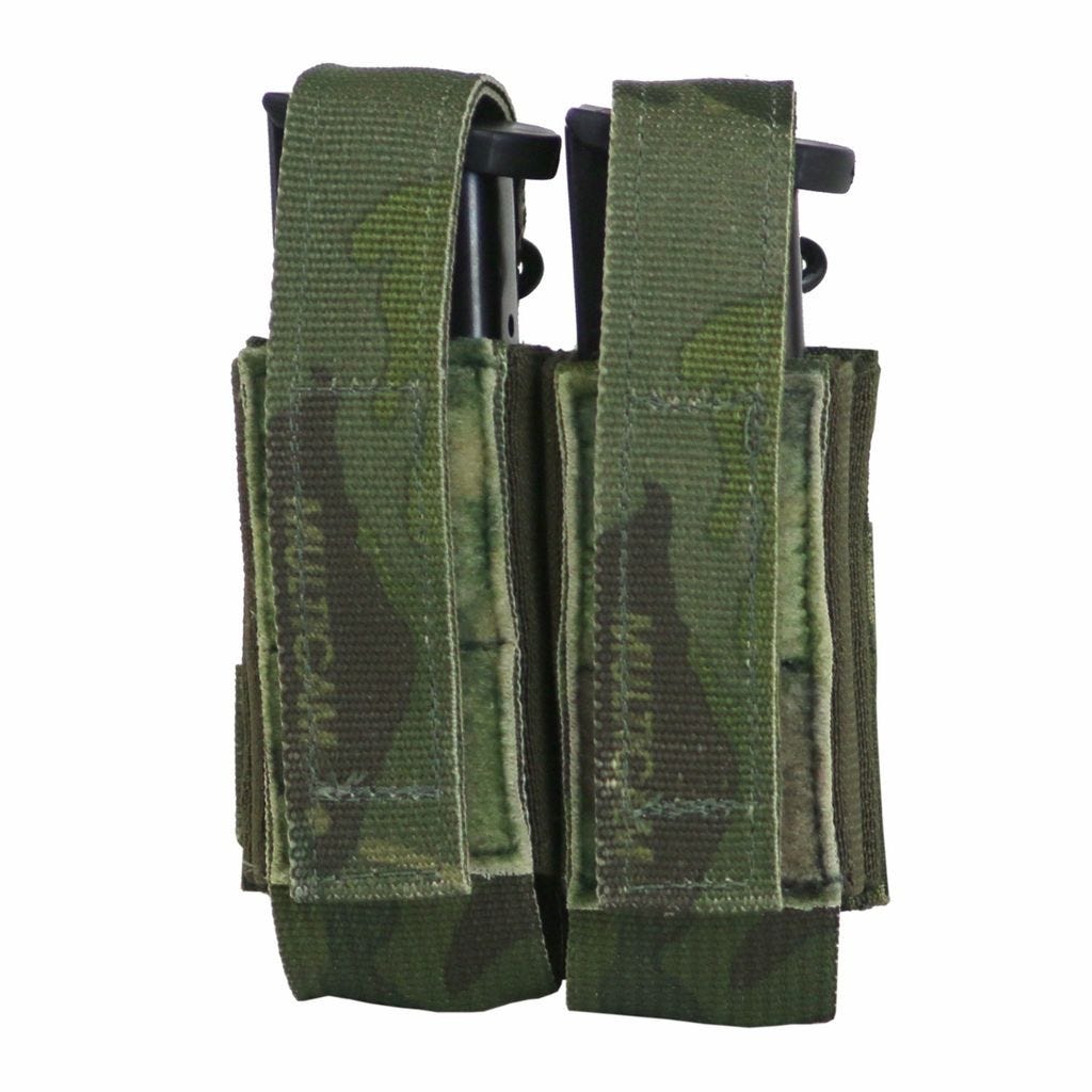 TAG Multi-Caliber MOLLE Pistol Pouch Double Mag Carrier Military